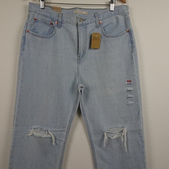 Levi's Relaxed Low Pro Jeans Women's Size 32 Blue Denim Distressed - Picture 2 of 11